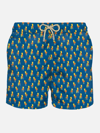 Mc2 Saint Barth Man Light Fabric Swim Shorts With Skater Bart Print The Simpsons Special Edition In Blue