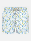 MC2 SAINT BARTH MAN LIGHT FABRIC SWIM SHORTS WITH GIN PRINT GIN MARE SPECIAL EDITION