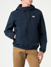 Mc2 Saint Barth Man Hooded Navy Blue Jacket In Blue