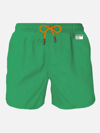 Mc2 Saint Barth Man Lightweight Fabric Grass Green Swim-shorts Lighting Pantone Pantone Special Edition In Green