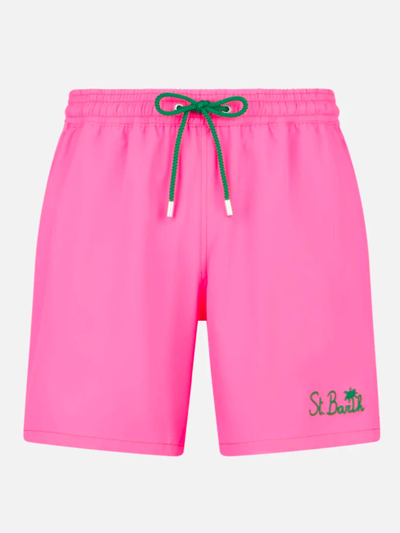 Mc2 Saint Barth Man Fluo Pink Comfort Swim Shorts