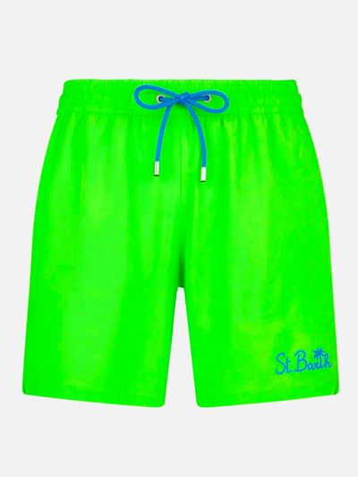 Mc2 Saint Barth Man Fluo Green Comfort Swim Shorts