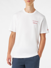 Mc2 Saint Barth Man T-shirt With St. Barth Habituè Embroidery In White