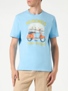 MC2 SAINT BARTH MAN COTTON T-SHIRT WITH MYKONOS VESPA PRINT VESPA® SPECIAL EDITION