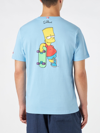Mc2 Saint Barth Man Cotton T-shirt With Bart Simpson Print The Simpson Special Edition In Sky