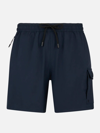 Mc2 Saint Barth Man Blue Navy Comfort And Stretch Swim Shorts In Blue