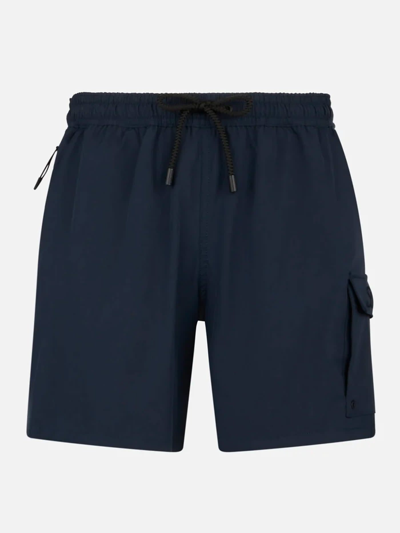 Mc2 Saint Barth Man Blue Navy Comfort And Stretch Swim Shorts