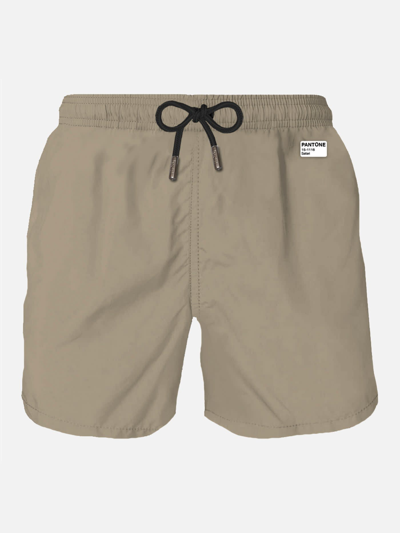 Mc2 Saint Barth Man Beige Swim Shorts Pantone Special Edition In White