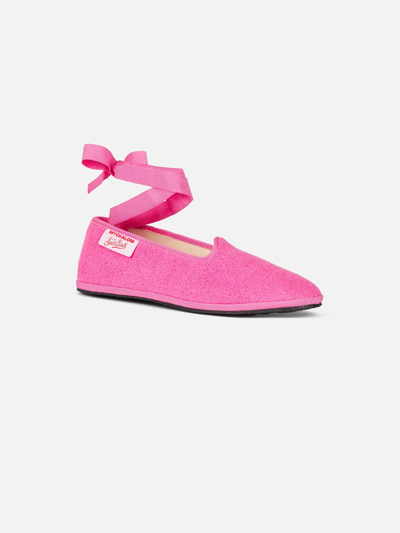 Mc2 Saint Barth Kids' Girl Pink Terry Slipper Loafer My Chalom Special Edition