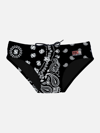 MC2 SAINT BARTH BLACK BANDANNA SWIM BRIEFS