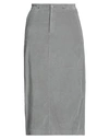 European Culture Woman Midi Skirt Grey Size M Cotton, Modal, Elastane, Lycra In Grey