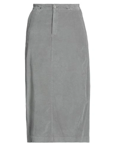 European Culture Woman Midi Skirt Grey Size Xl Cotton, Modal, Elastane, Lycra
