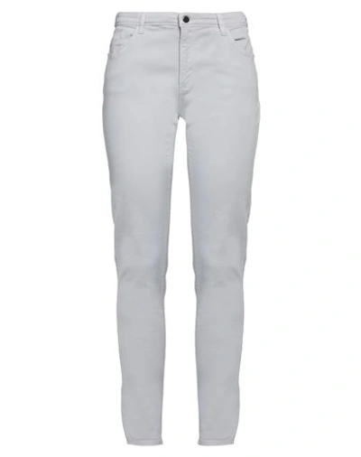 Emporio Armani Woman Pants Light Grey Size 32 Cotton, Elastane