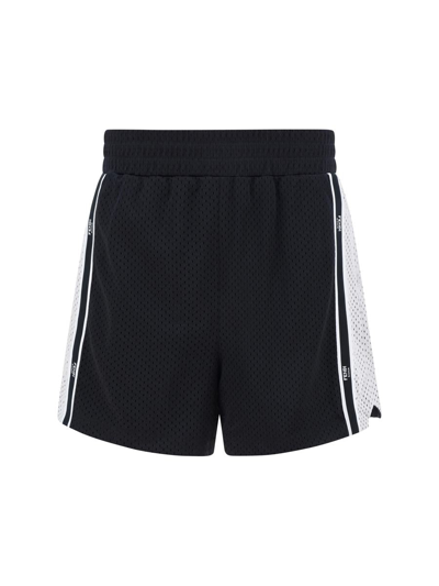 Fendi Mesh Bermuda Shorts In Black,grey