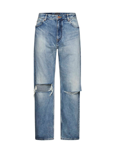 Balenciaga Distressed Straight In Blue