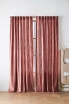 Anthropologie Fiora Ribbed Velvet Curtain By  In Purple Size 108"