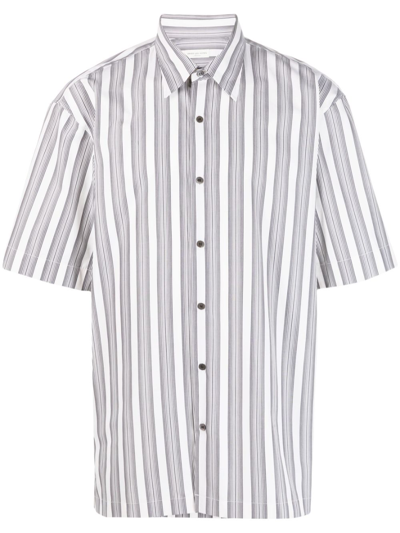 Dries Van Noten White & Black Striped Shirt