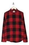 Abound Long Sleeve Flannel Button-up Shirt In Red- Black Large Buffalo Plaid