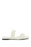 Valentino Sleek Flat Sole Slippers With Open Toe Cut-outs In White