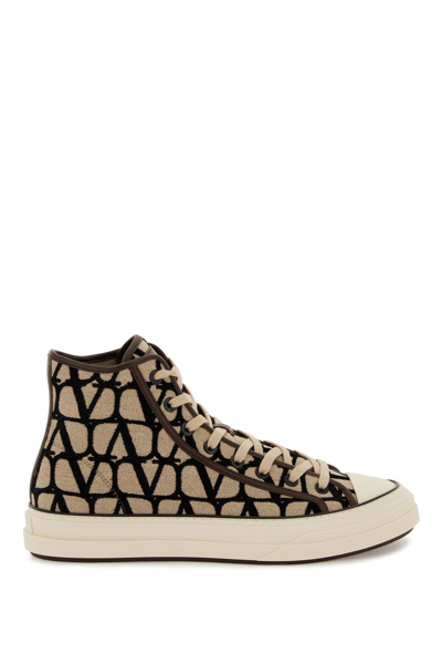 Valentino Garavani Toile Iconographe Totaloop High-top Sneaker In Multi-colored