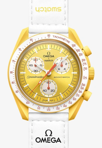 Swatch X Omega Bioceramic Moonswatch Mission To The Sun Quartz Watch In Yellow