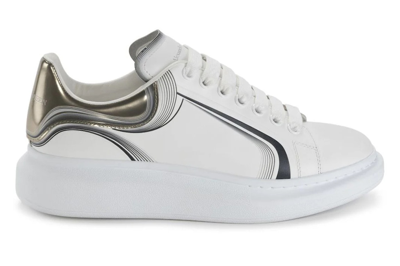Pre-owned Alexander Mcqueen Oversized White Silver In White/silver