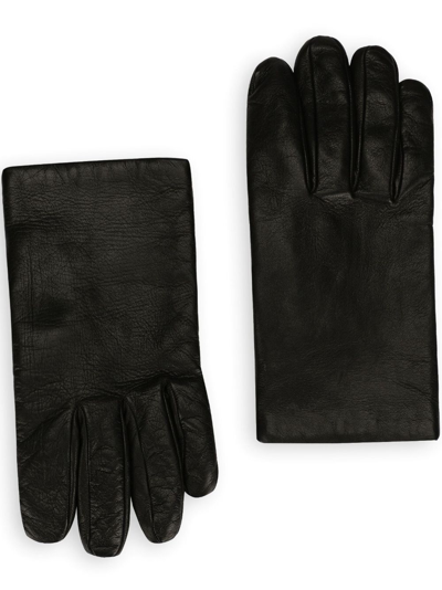 Dolce & Gabbana Full-finger Leather Gloves In Black