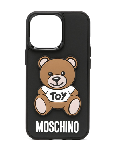 Moschino Iphone 13 Pro Teddy Bear 图案手机壳 In Black