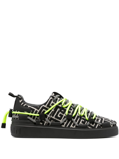 Balmain B-court Monogram Sneakers In Neutrals