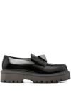 Valentino 45mm One Stud Leather Loafers In Black