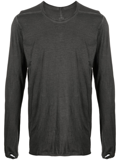 Isaac Sellam Experience Contrast-stitch Organic Cotton T-shirt In Grey