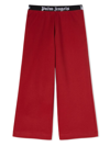 PALM ANGELS LOGO-WAISTBAND COTTON TROUSERS