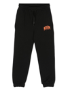Msgm Logo-print Cotton Track Pants In Black