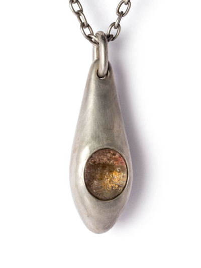 Parts Of Four Chrysalis Quartz Pendant Necklace In Silver