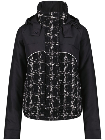 Giambattista Valli Tweed Hooded Coat In Black