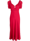 N°21 Short Sleeve Midi Dress In Red