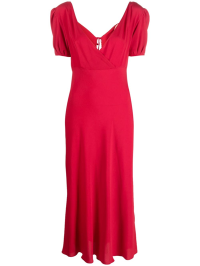 N°21 Short Sleeve Midi Dress In Red