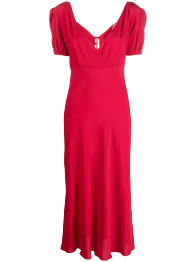 N°21 Short Sleeve Midi Dress In Rojo