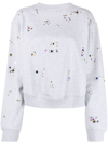 Rabanne Ladies Grey Stud-detail Organic Cotton Sweatshirt In Grey