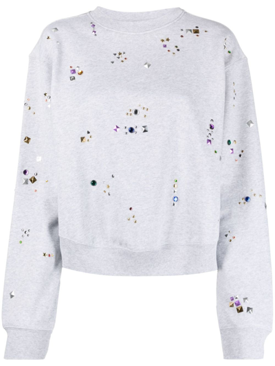RABANNE STUD-DETAIL ORGANIC COTTON SWEATSHIRT