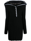 Y/project Evergreen Ruffle Necklace Knit Mini Dress In Black