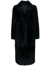 YVES SALOMON NOTCHED-LAPELS BELTED COAT