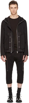 HELMUT LANG HELMUT LANG BLACK HOODED UTILITY JACKET