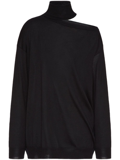 Valentino Cut-out Roll-neck Jumper In Black