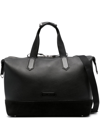 Tom Ford Logo-patch Pebbled Holdall In Black