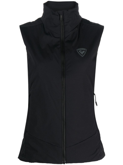 Rossignol Logo-patch Stand-up Collar Gilet In Black