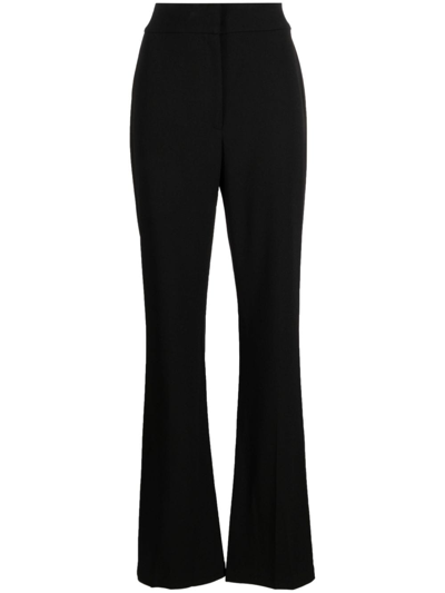 Dkny High-waist Flared Trousers In Black
