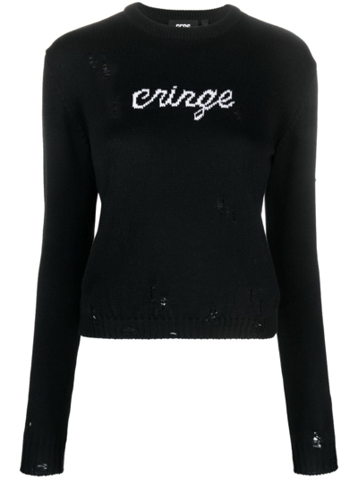 Gcds Cringe Sweater 仿旧效果毛衣 In Black