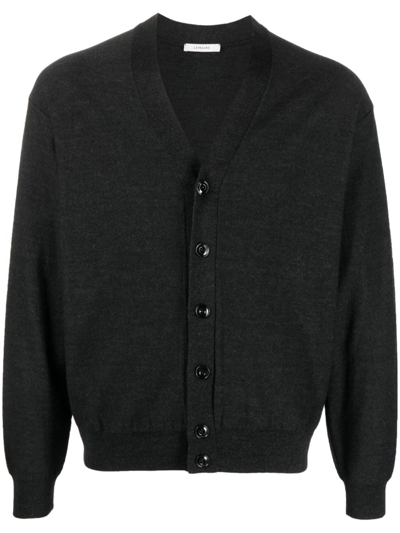 Lemaire Mélange-effect Wool Blend Cardigan In Grey