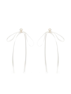 Simone Rocha Imitation Pearl Ribbon Stud Earrings In White